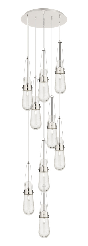 Milan - 9 Light - 19 inch - Polished Nickel - Multi Pendant
