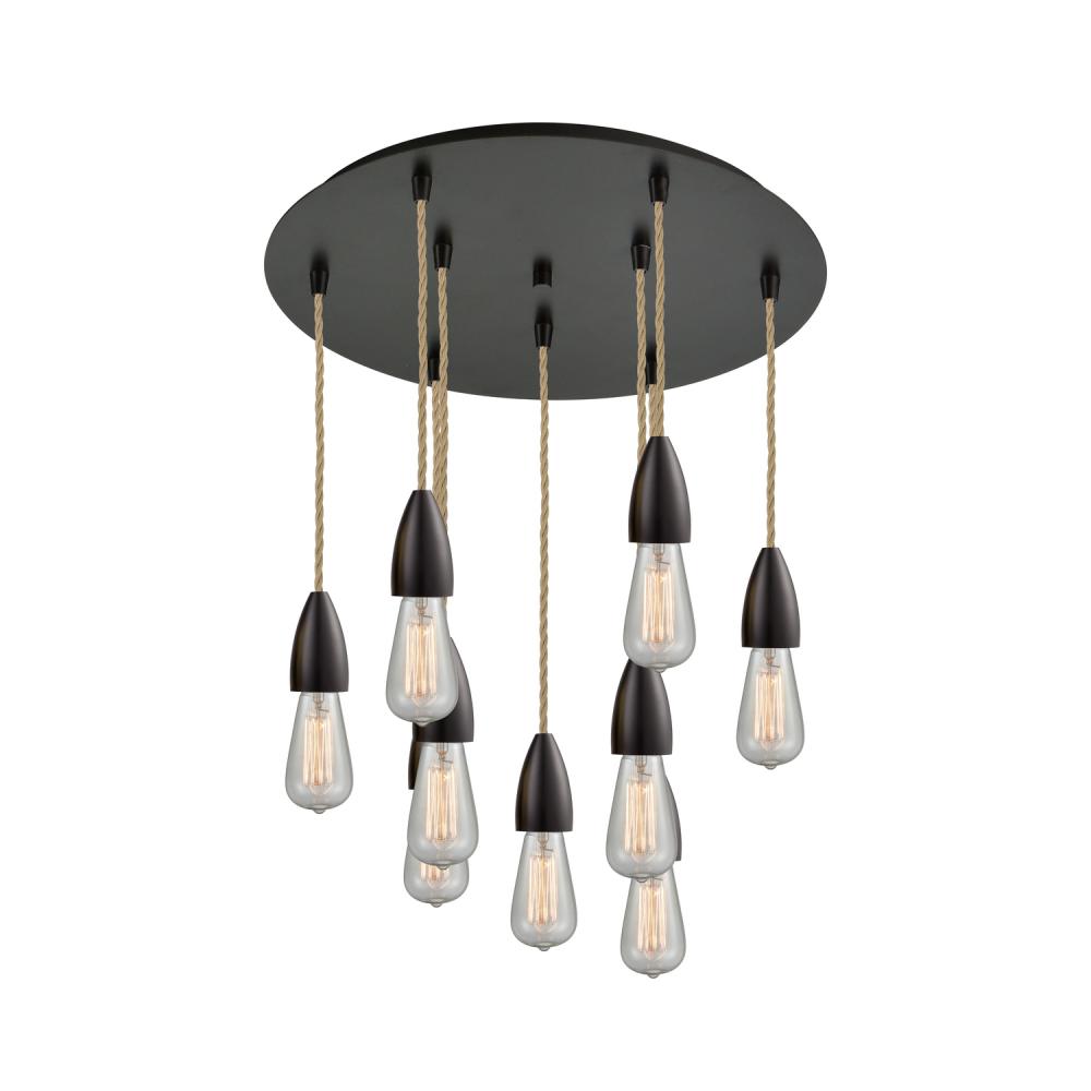 Fairchild - 9 Light - 18 inch - Oil Rubbed Bronze - Cord hung - Multi Pendant