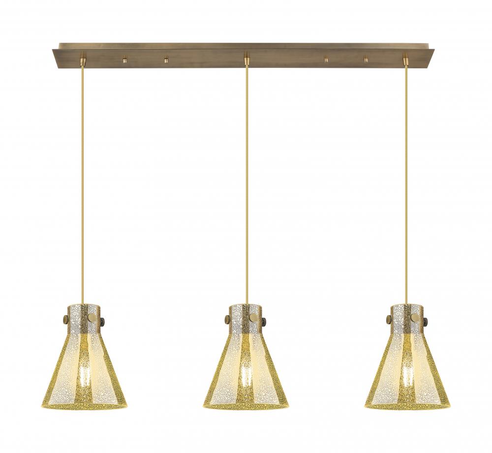 Newton Cone - 3 Light - 40 inch - Brushed Brass - Linear Pendant