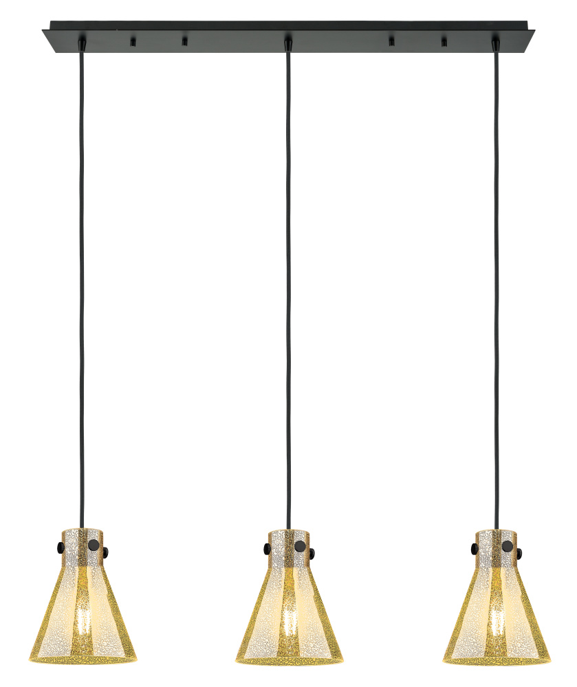 Newton Cone - 3 Light - 40 inch - Matte Black - Linear Pendant