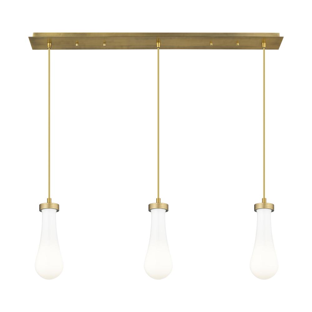 Owego - 3 Light - 37 inch - Brushed Brushed Brass - Linear Pendant
