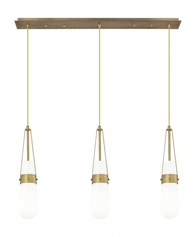 Milan - 3 Light - 36 inch - Brushed Brass - Linear Pendant