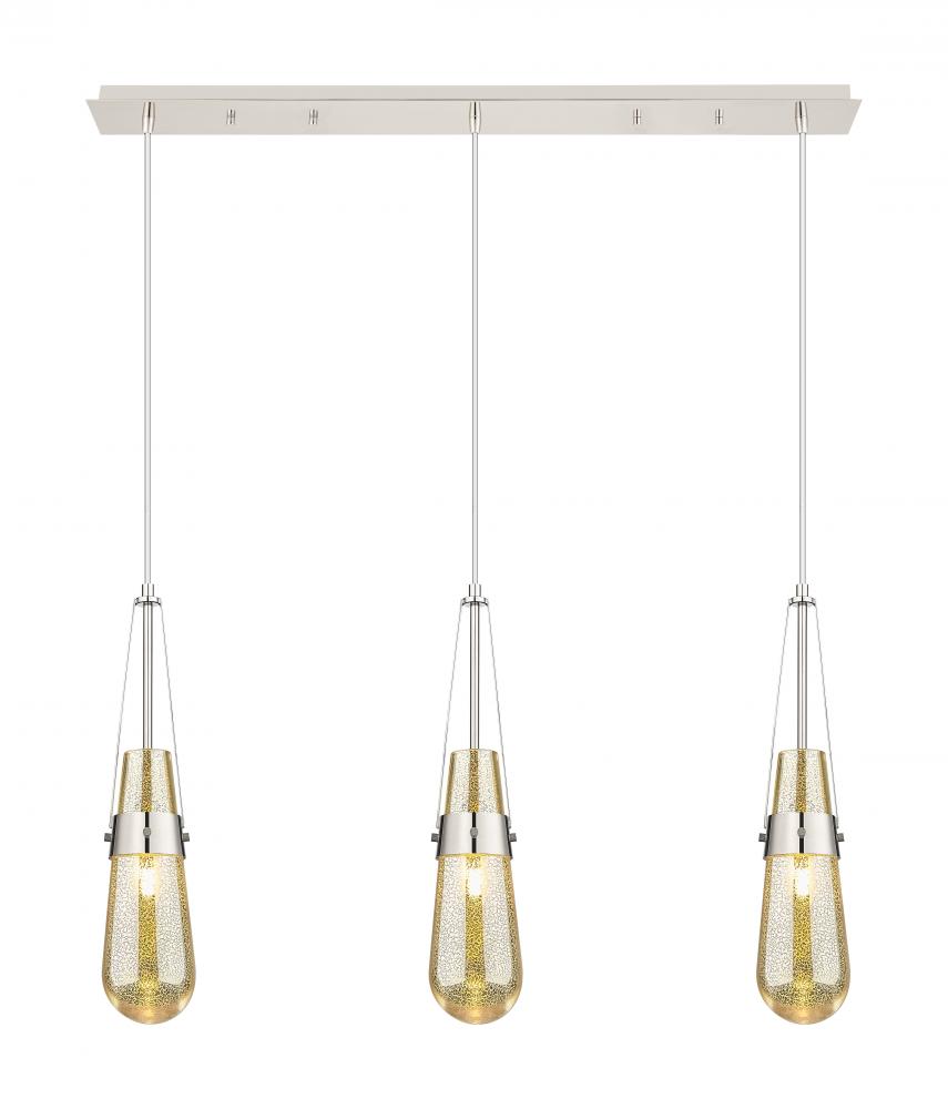 Milan - 3 Light - 36 inch - Polished Nickel - Linear Pendant