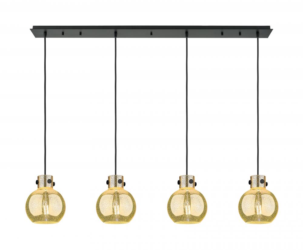 Newton Sphere - 4 Light - 52 inch - Matte Black - Cord hung - Linear Pendant