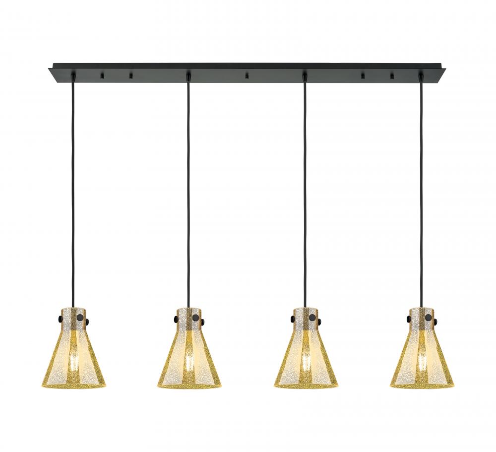 Newton Cone - 4 Light - 52 inch - Matte Black - Linear Pendant