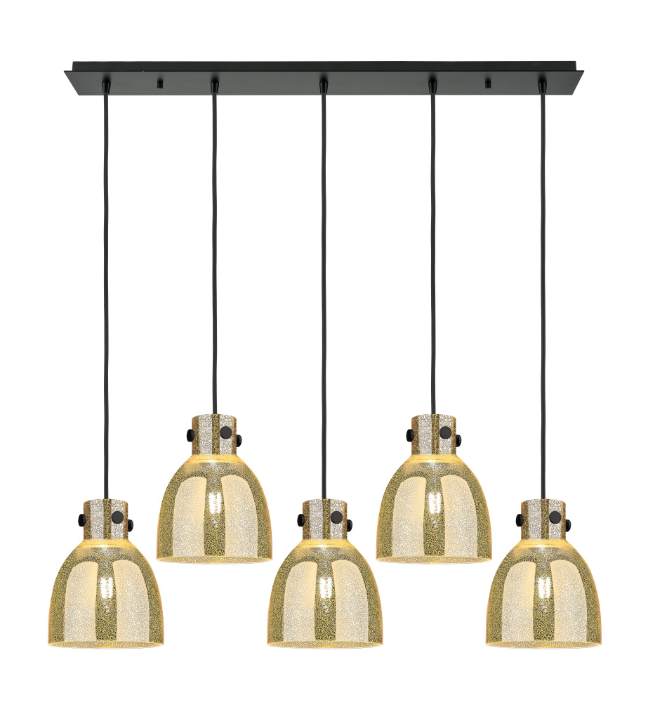 Newton Bell - 5 Light - 40 inch - Matte Black - Linear Pendant