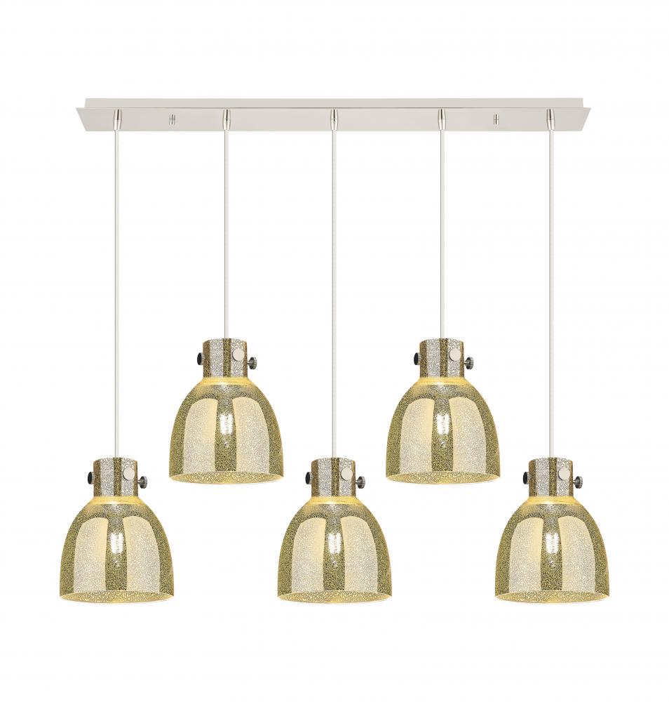 Newton Bell - 5 Light - 40 inch - Polished Nickel - Linear Pendant