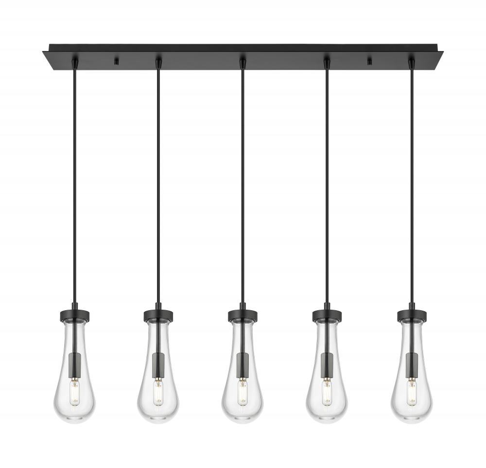 Owego - 5 Light - 37 inch - Matte Black - Linear Pendant
