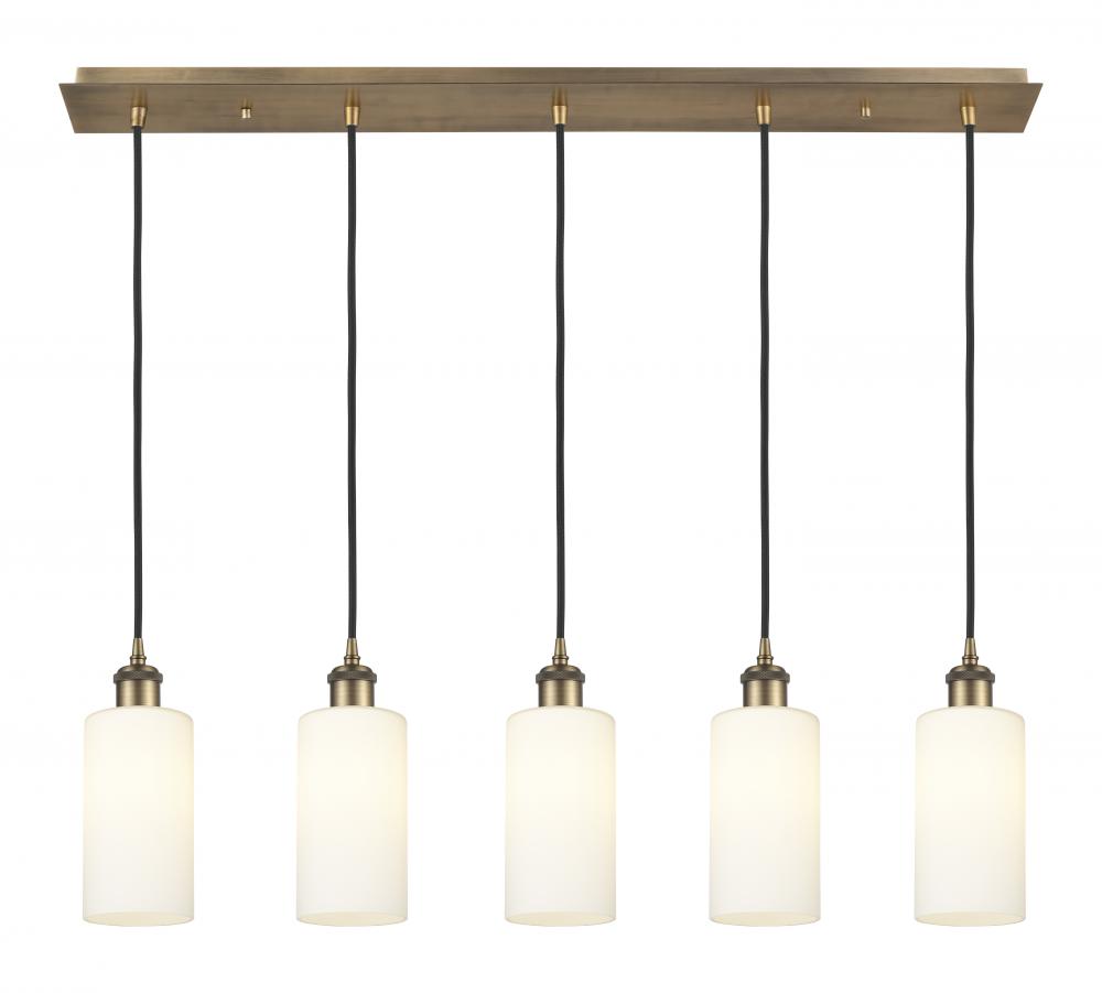 Crown Point - 5 Light - 37 inch - Brushed Brass - Linear Pendant