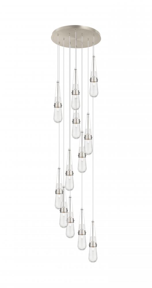 Milan - 12 Light - 24 inch - Brushed Satin Nickel - Multi Pendant