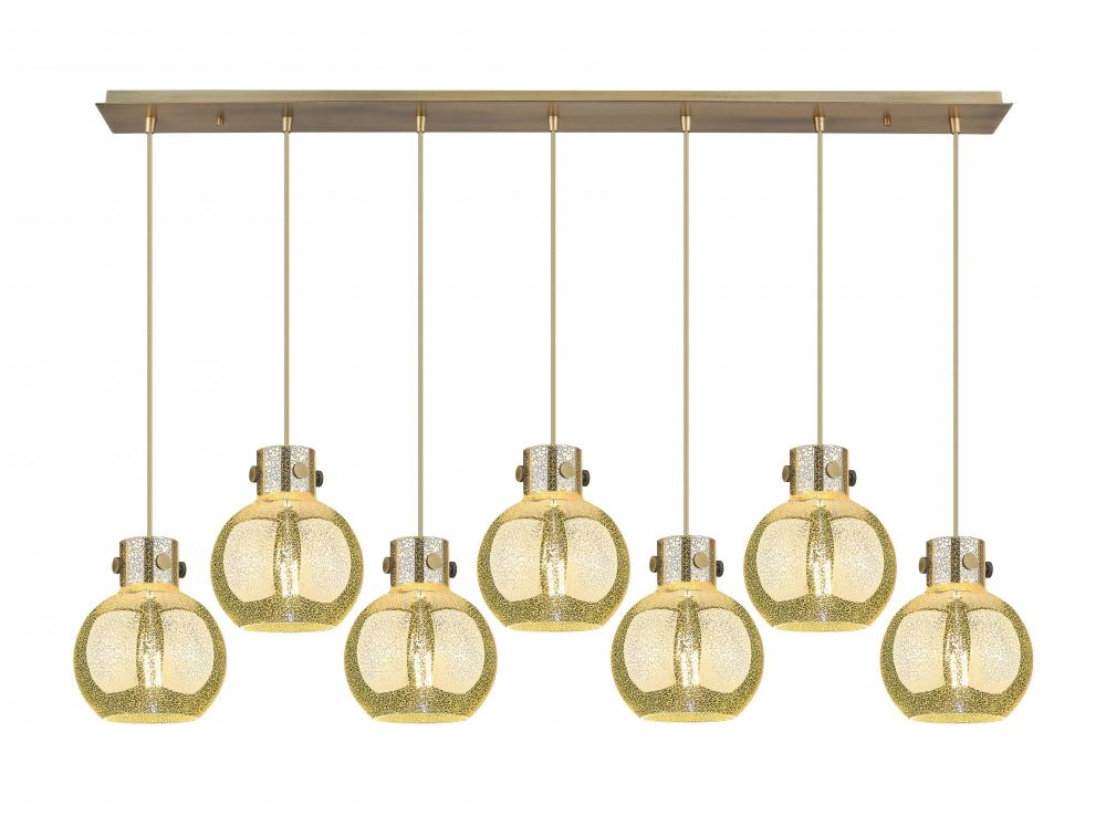 Newton Sphere - 7 Light - 52 inch - Brushed Brass - Cord hung - Linear Pendant
