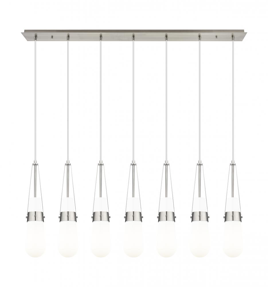 Milan - 7 Light - 48 inch - Brushed Satin Nickel - Linear Pendant