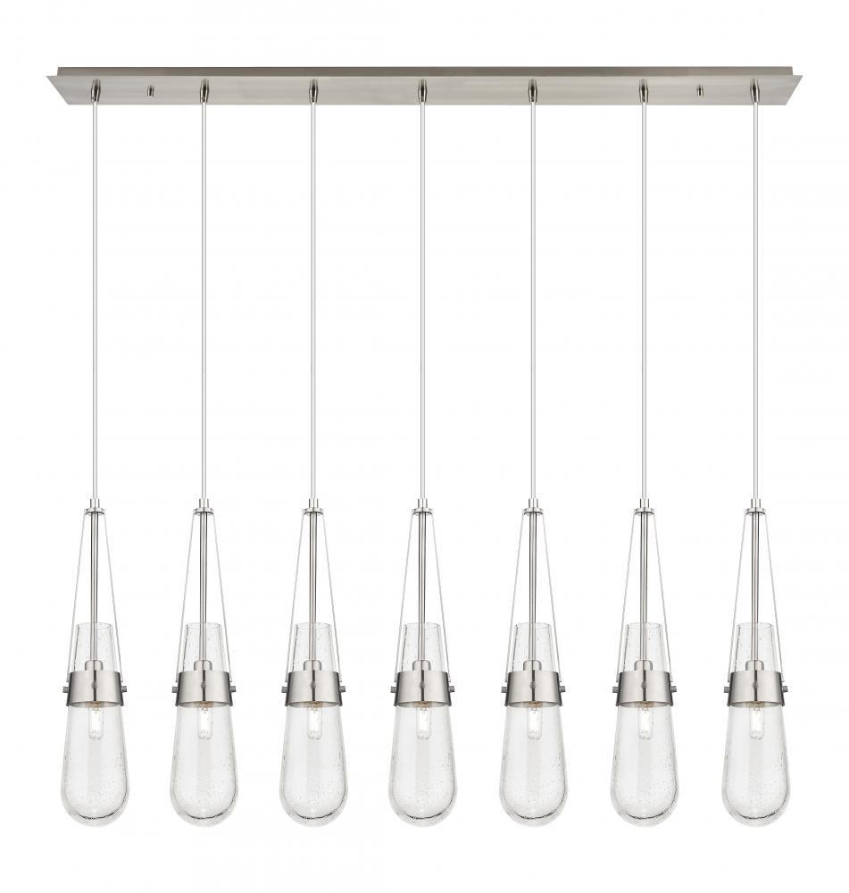 Milan - 7 Light - 48 inch - Brushed Satin Nickel - Linear Pendant