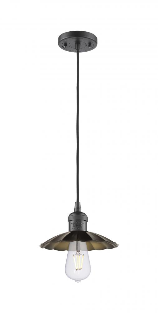 Scallop - 1 Light - 8 inch - Oil Rubbed Bronze - Cord Hung - Mini Pendant