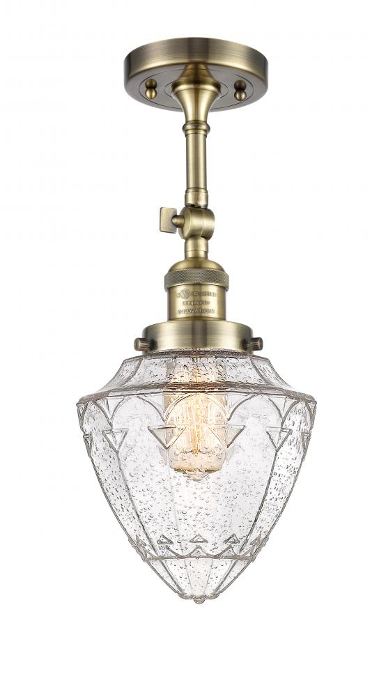 Bullet - 1 Light - 6 inch - Antique Brass - Adjustable Semi-Flush Mount