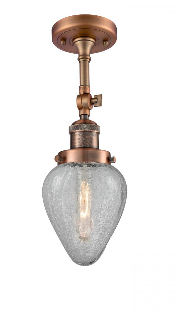 Geneseo - 1 Light - 7 inch - Antique Copper - Adjustable Semi-Flush Mount