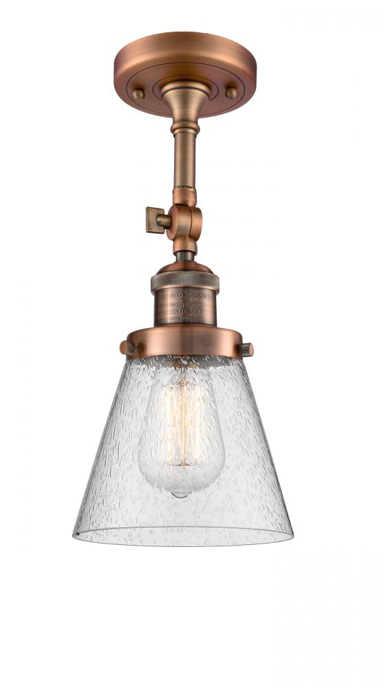 Cone - 1 Light - 6 inch - Antique Copper - Adjustable Semi-Flush Mount