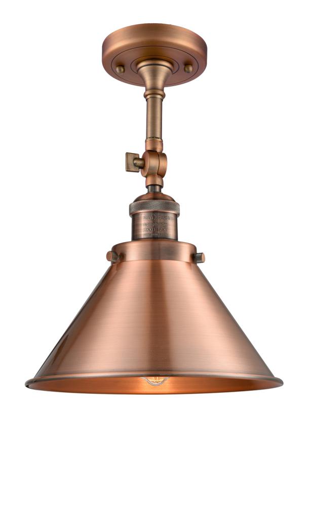 Briarcliff - 1 Light - 10 inch - Antique Copper - Adjustable Semi-Flush Mount