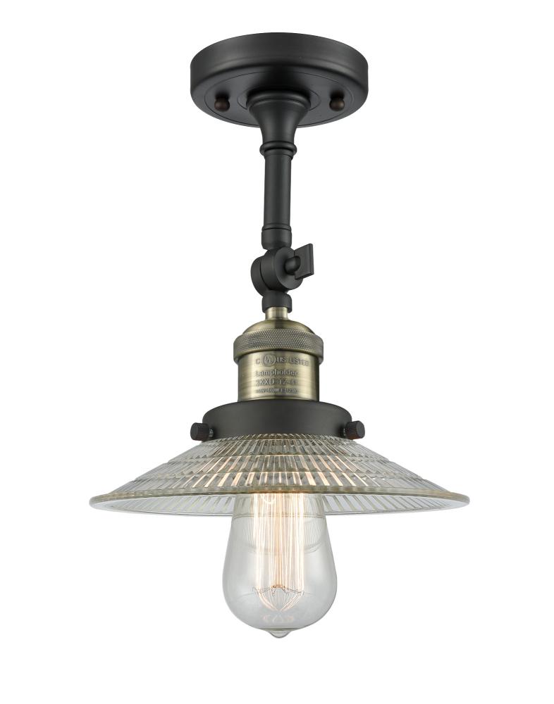 Halophane - 1 Light - 9 inch - Black Antique Brass - Adjustable Semi-Flush Mount