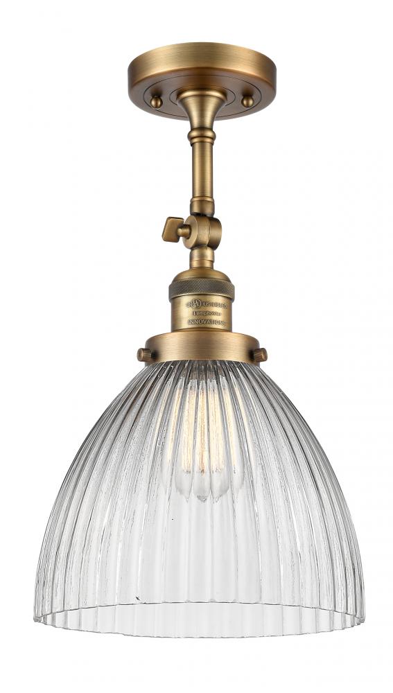 Seneca Falls - 1 Light - 10 inch - Brushed Brass - Semi-Flush Mount