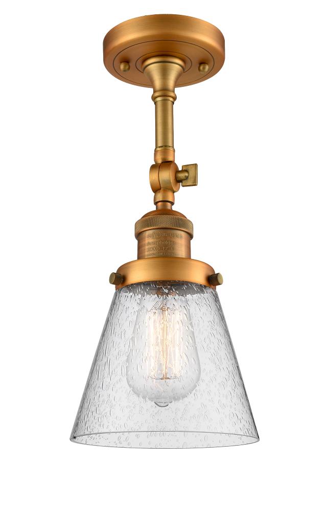 Cone - 1 Light - 6 inch - Brushed Brass - Adjustable Semi-Flush Mount