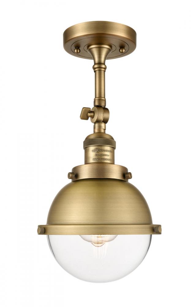 Hampden - 1 Light - 7 inch - Brushed Brass - Semi-Flush Mount