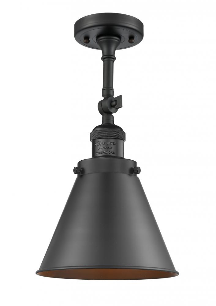 Appalachian - 1 Light - 8 inch - Matte Black - Adjustable Semi-Flush Mount