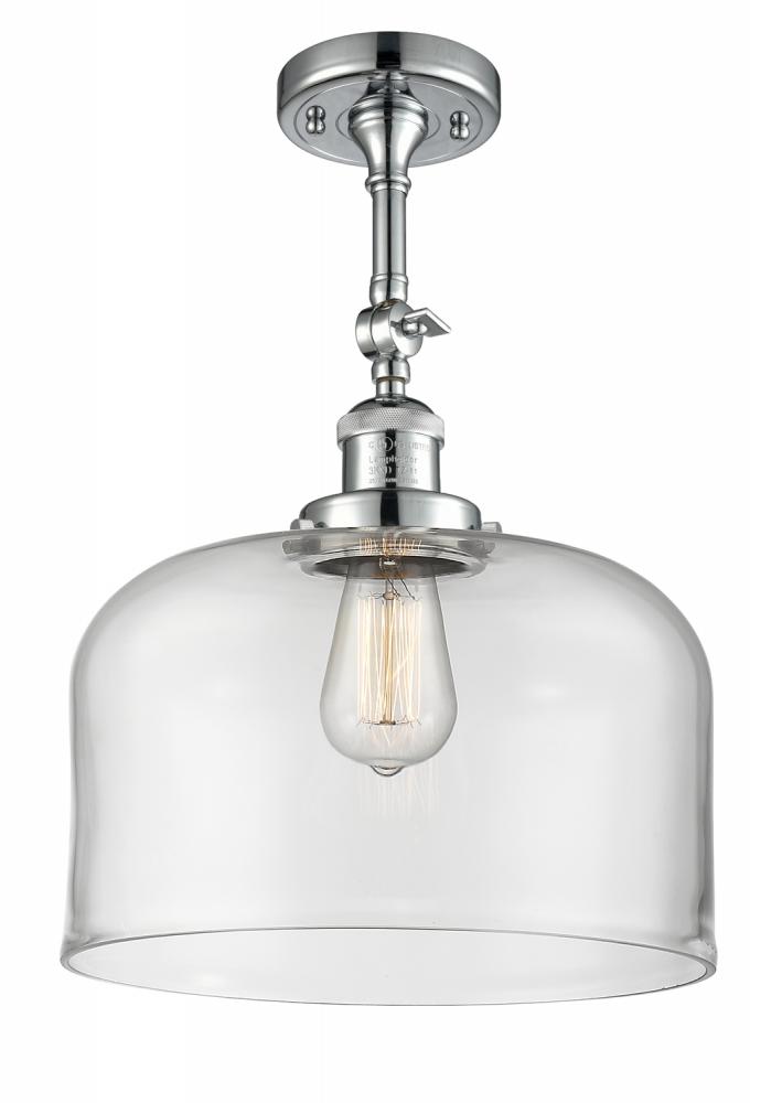 Bell - 1 Light - 12 inch - Polished Chrome - Adjustable Semi-Flush Mount
