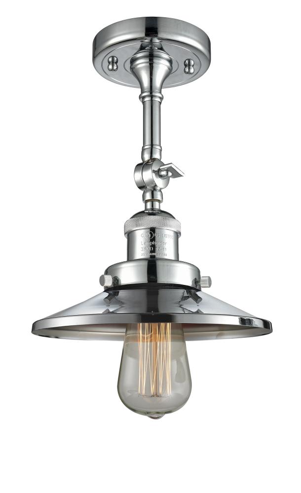 Railroad - 1 Light - 8 inch - Polished Chrome - Adjustable Semi-Flush Mount