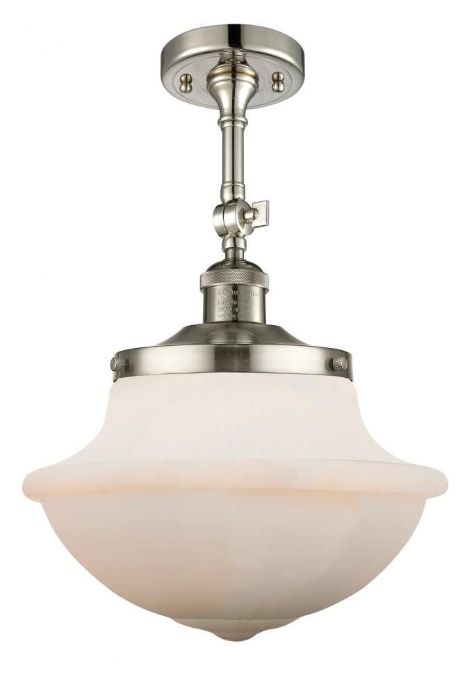 Oxford - 1 Light - 12 inch - Polished Nickel - Adjustable Semi-Flush Mount
