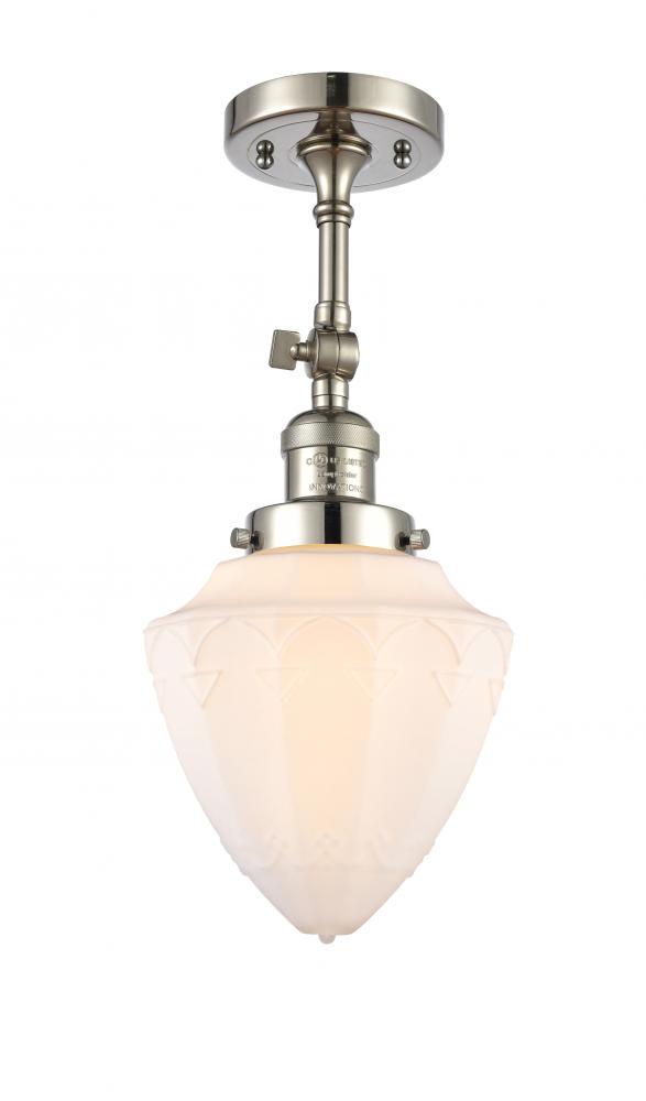 Bullet - 1 Light - 6 inch - Polished Nickel - Semi-Flush Mount