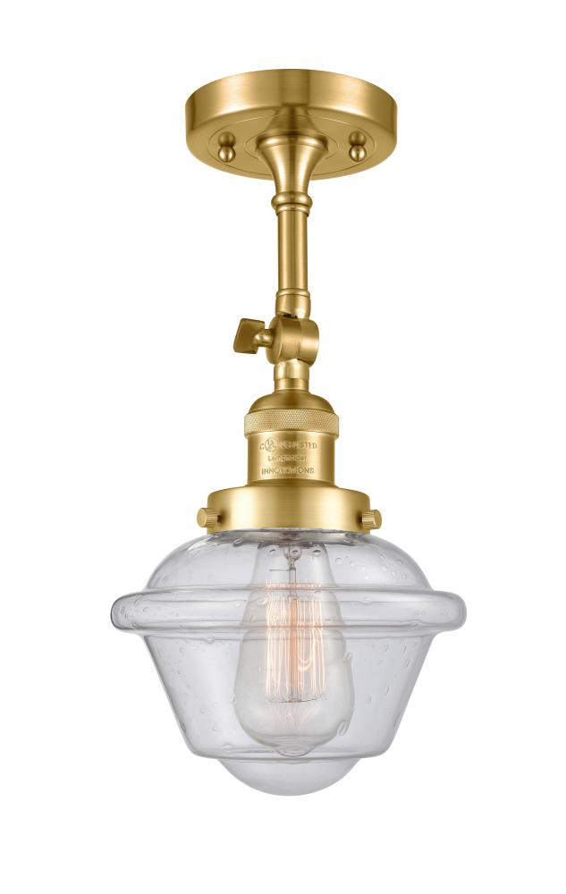 Oxford - 1 Light - 7 inch - Satin Gold - Adjustable Semi-Flush Mount