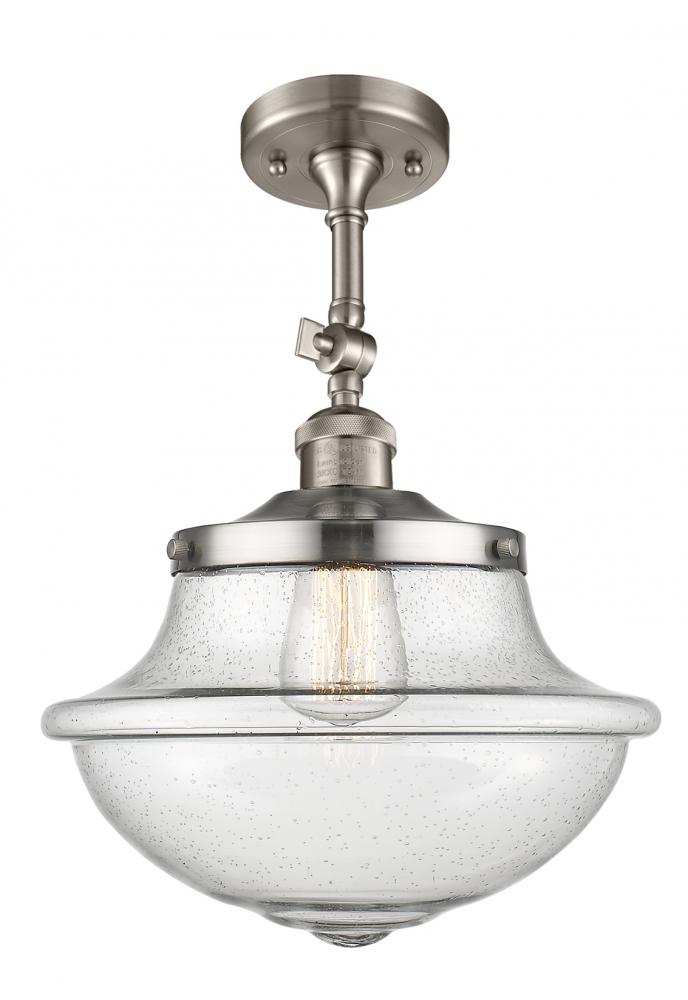 Oxford - 1 Light - 12 inch - Brushed Satin Nickel - Adjustable Semi-Flush Mount
