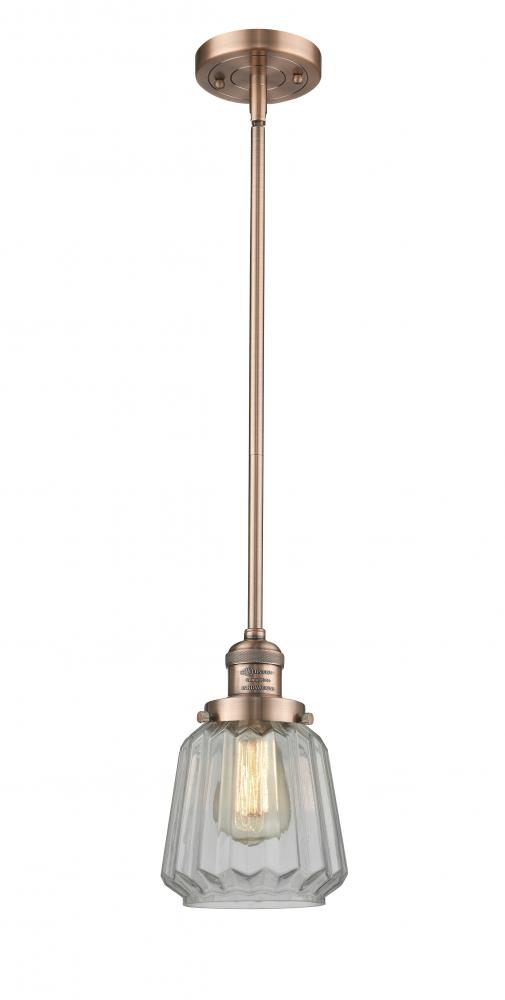 Chatham - 1 Light - 7 inch - Antique Copper - Stem Hung - Mini Pendant