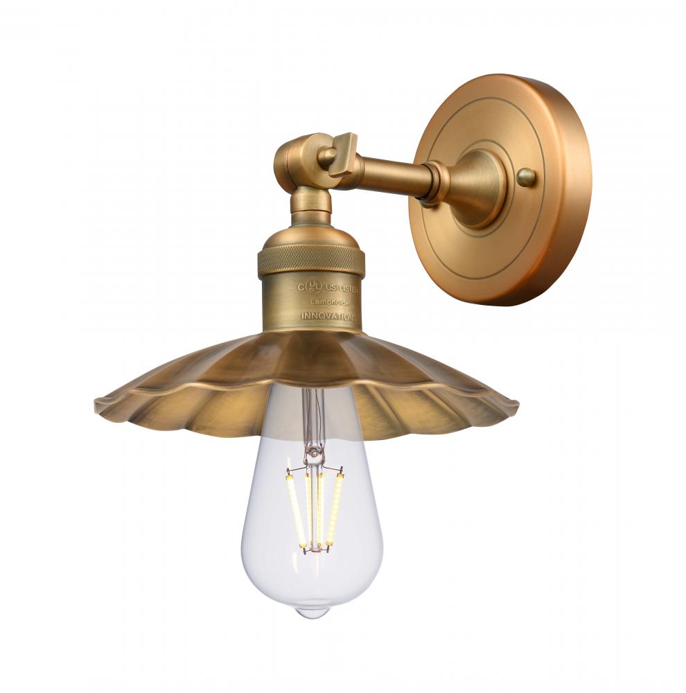 Scallop - 1 Light - 8 inch - Brushed Brass - Adjustable Sconce