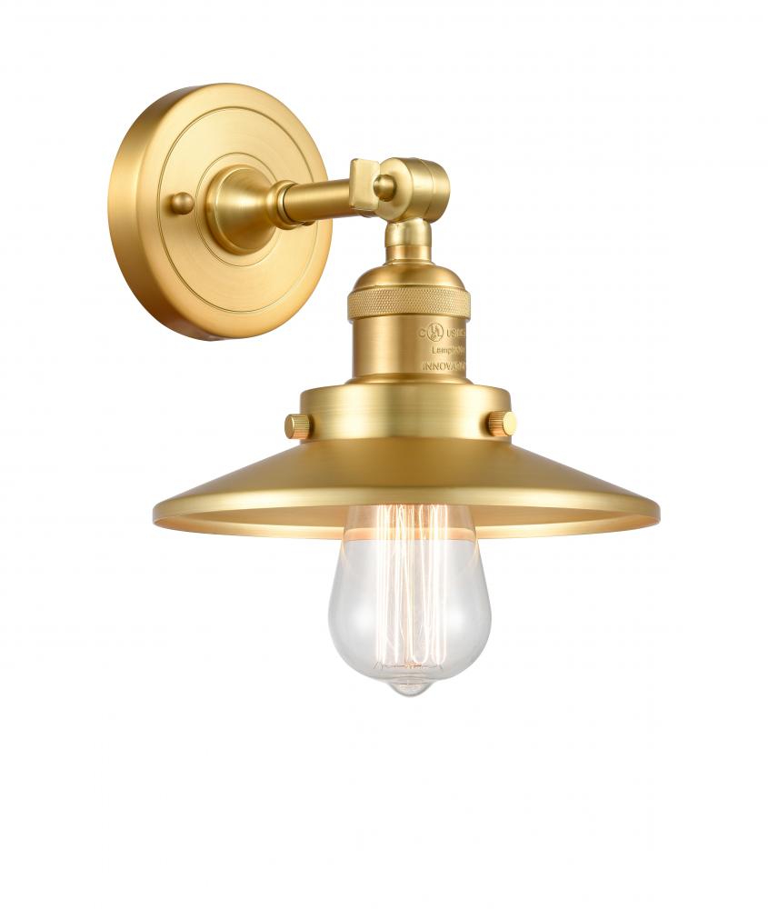 Railroad - 1 Light - 8 inch - Satin Gold - Adjustable Sconce