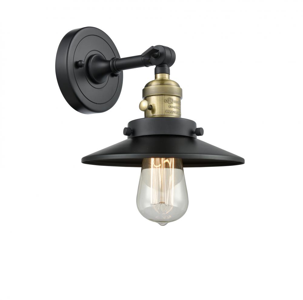 Railroad - 1 Light - 8 inch - Black Antique Brass - Adjustable Sconce