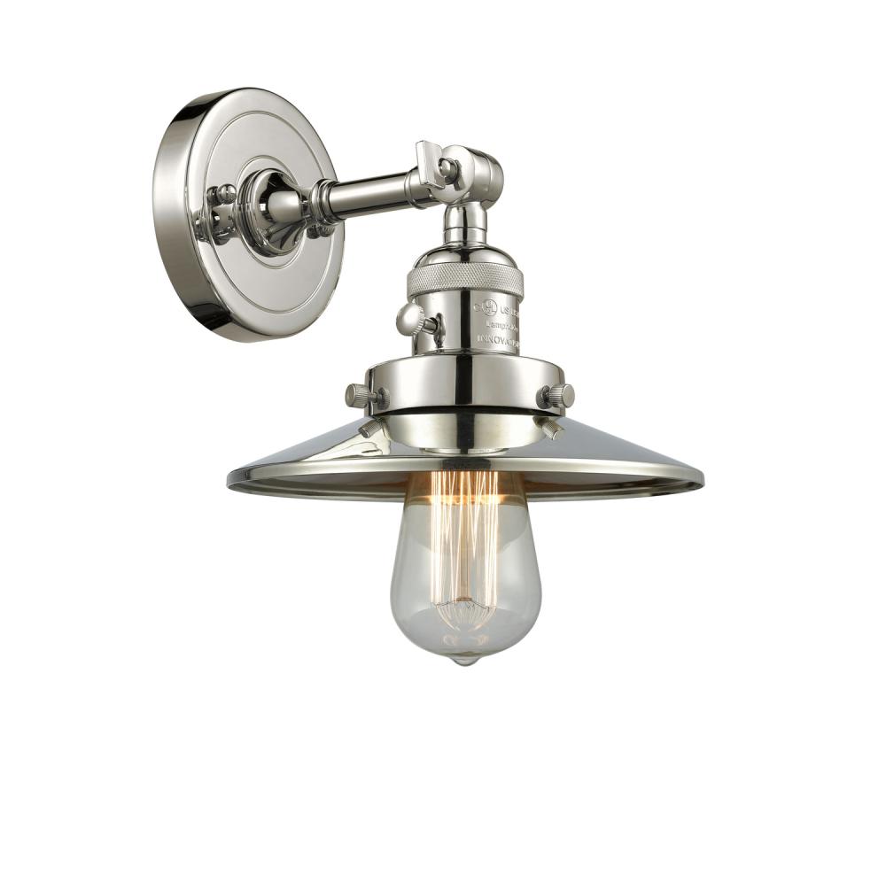 Railroad - 1 Light - 8 inch - Polished Nickel - Adjustable Sconce
