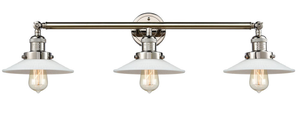 Halophane - 3 Light - 33 inch - Polished Nickel - Bath Vanity Light