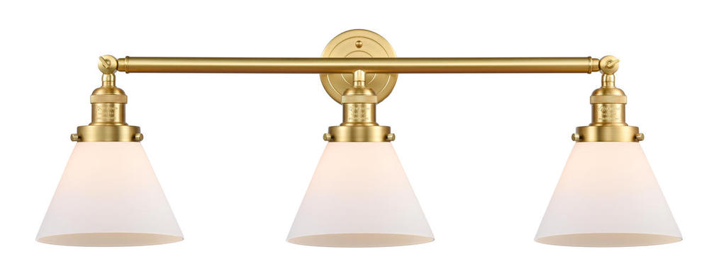 Cone - 3 Light - 32 inch - Satin Gold - Bath Vanity Light