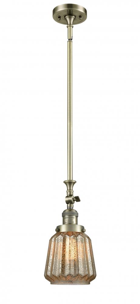 Chatham - 1 Light - 7 inch - Antique Brass - Stem Hung - Adjustable Mini Pendant