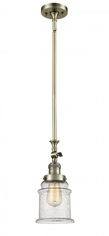 Canton - 1 Light - 6 inch - Antique Brass - Stem Hung - Adjustable Mini Pendant