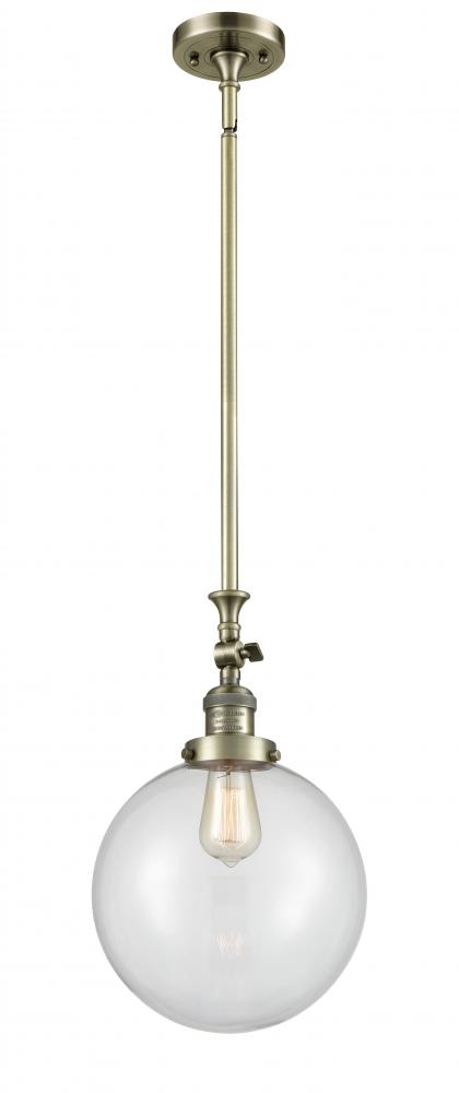 Beacon - 1 Light - 10 inch - Antique Brass - Stem Hung - Adjustable Mini Pendant