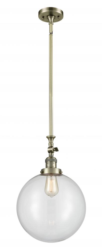 Beacon - 1 Light - 12 inch - Antique Brass - Stem Hung - Adjustable Mini Pendant