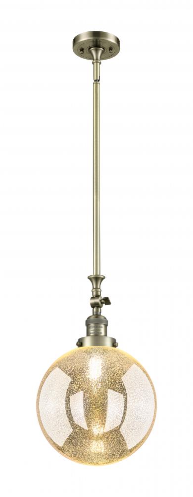 Beacon - 1 Light - 10 inch - Antique Brass - Stem Hung - Adjustable Mini Pendant