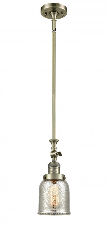 Bell - 1 Light - 5 inch - Antique Brass - Stem Hung - Adjustable Mini Pendant