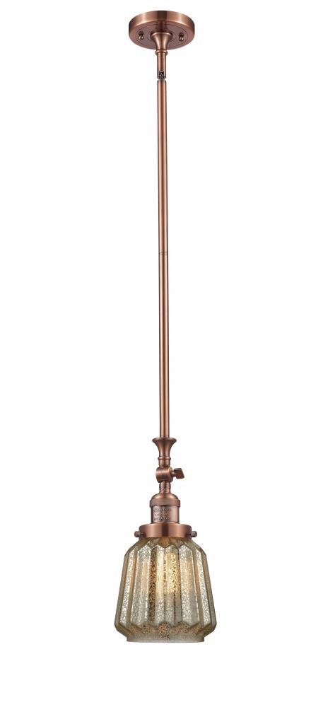 Chatham - 1 Light - 7 inch - Antique Copper - Stem Hung - Adjustable Mini Pendant