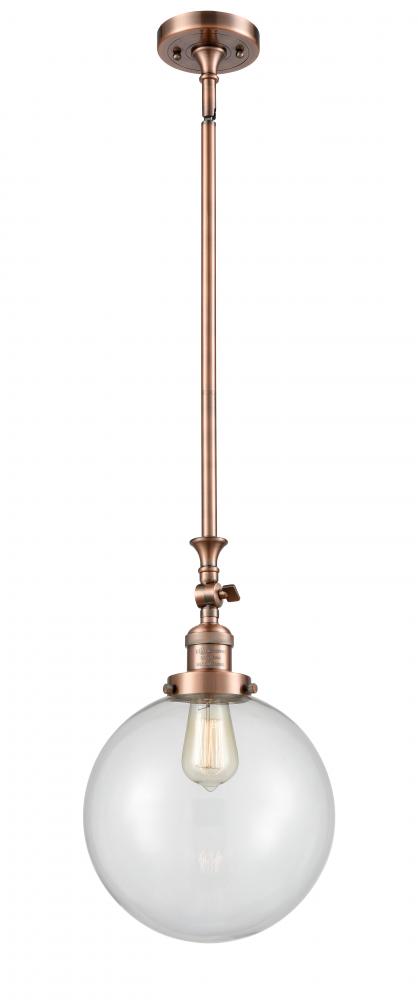 Beacon - 1 Light - 10 inch - Antique Copper - Stem Hung - Adjustable Mini Pendant