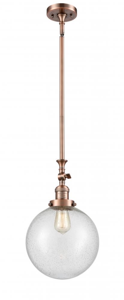 Beacon - 1 Light - 10 inch - Antique Copper - Stem Hung - Adjustable Mini Pendant