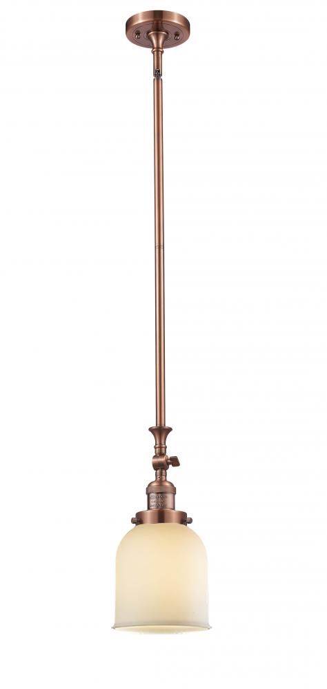 Bell - 1 Light - 5 inch - Antique Copper - Stem Hung - Adjustable Mini Pendant